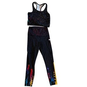 Colorful Speckled Activewear Set women's size 4